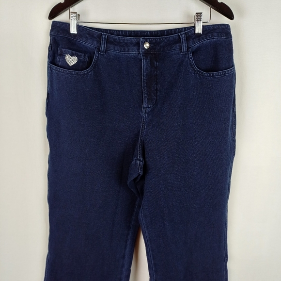 NWOT Quacker Factory Jeans Bootcut Dream Jeannes Dark Indigo Size 16 A210151 - Picture 3 of 6